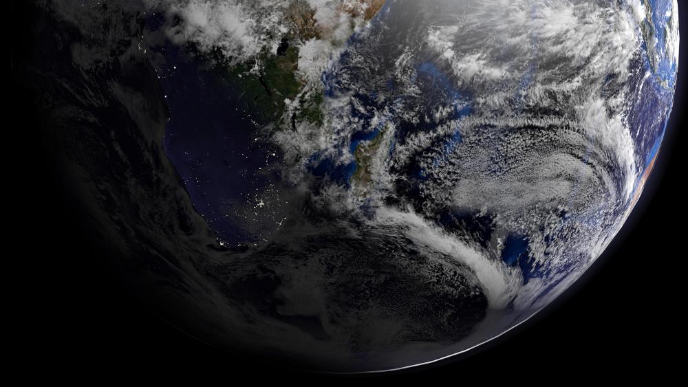 Night & Day over Africa during the Southern Hemisphere's Winter wallpaper