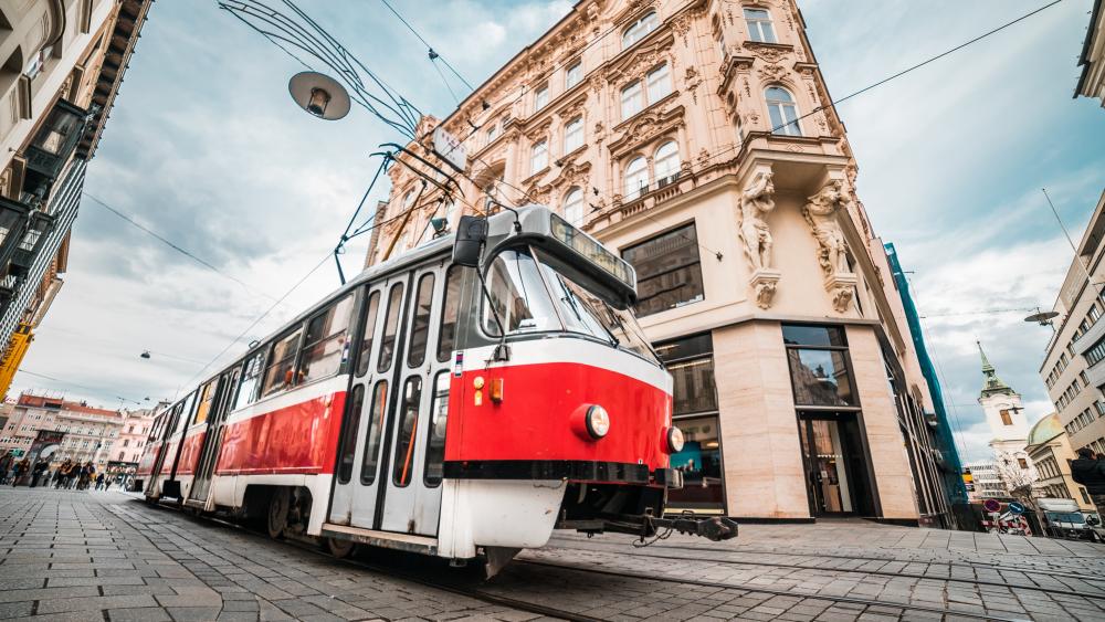 Old tram in Brno wallpaper
