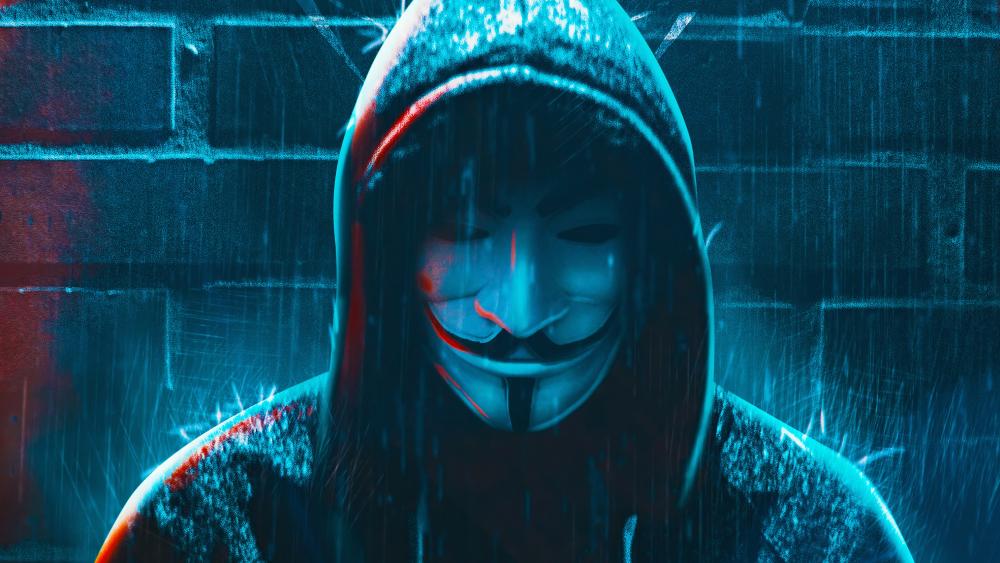 Mysterious Hacker in the Rain wallpaper
