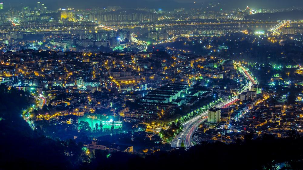 Seoul by night wallpaper