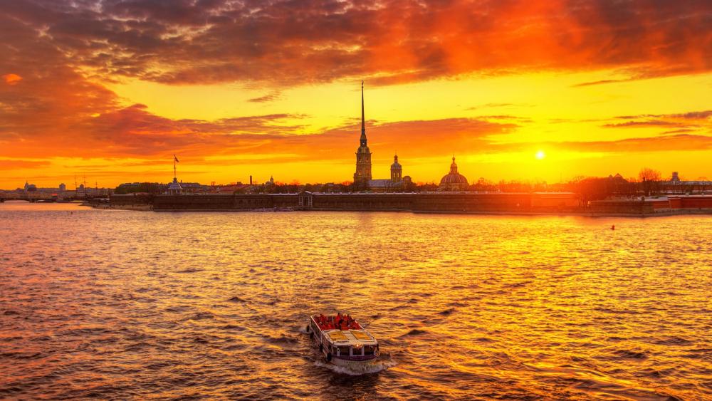 Saint Petersburg in the sunset wallpaper