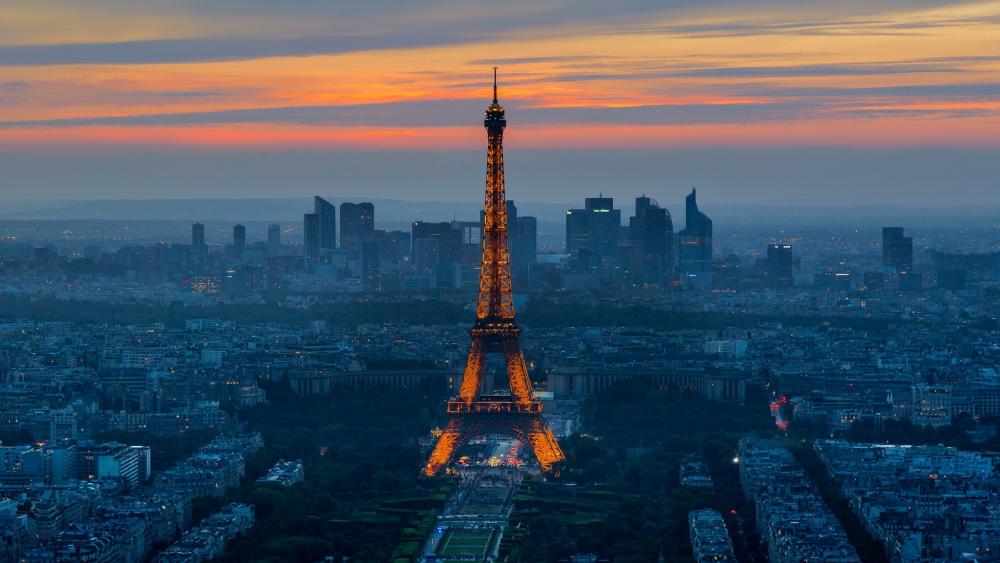 Eiffel Tower and Paris view wallpaper