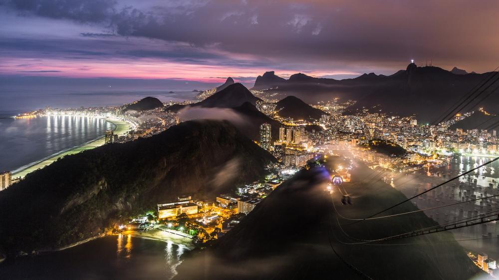 Rio de Janeiro by night wallpaper