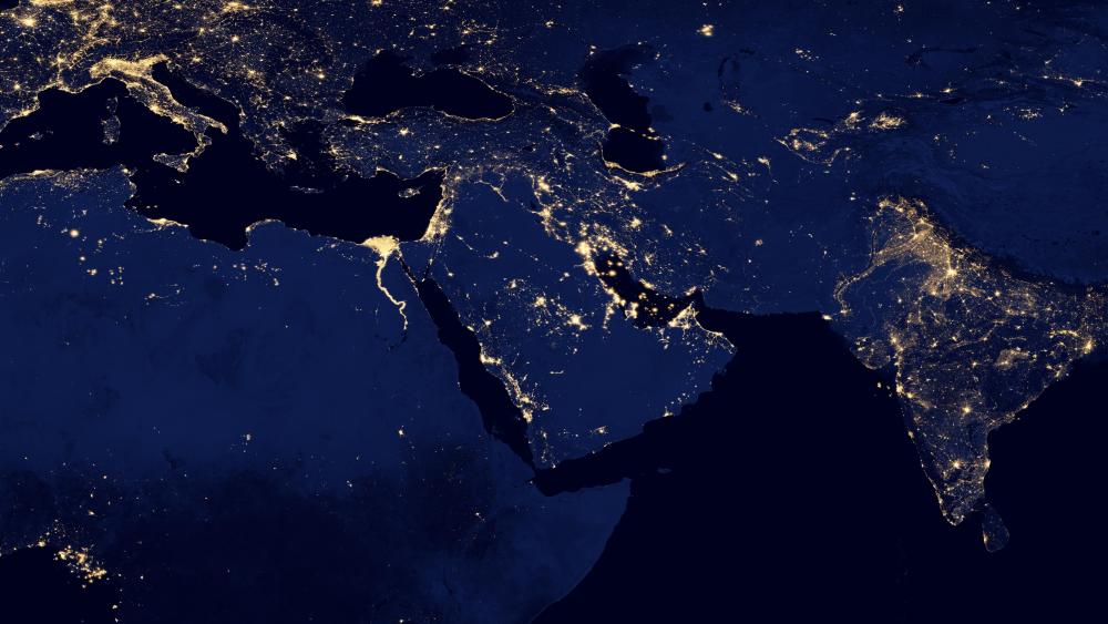 Night Lights of Northern Africa, the Middle east & India v2012 wallpaper