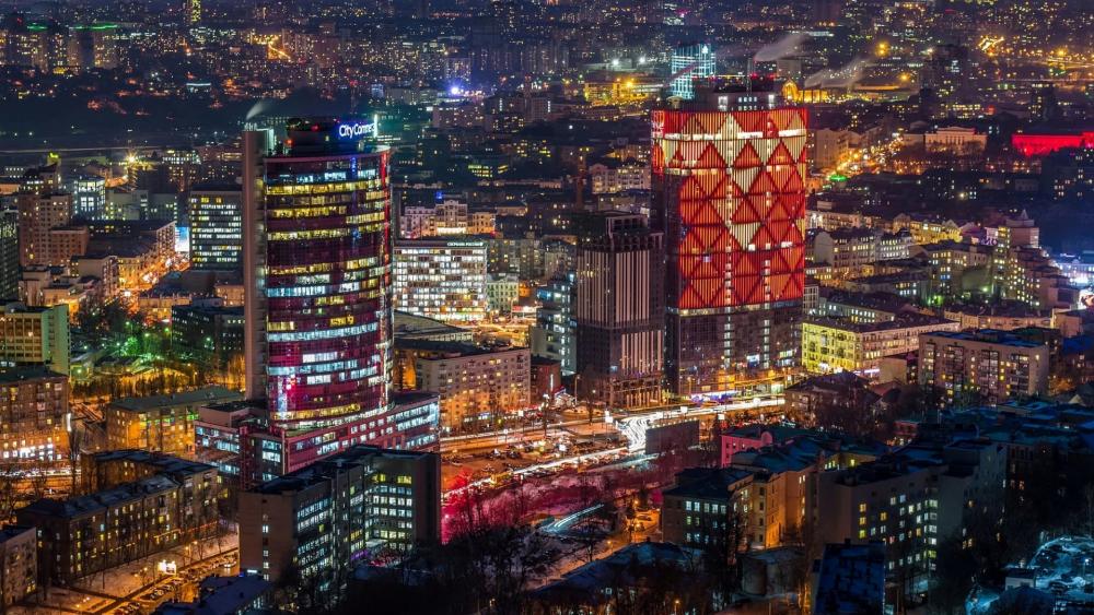 Kiev by night wallpaper