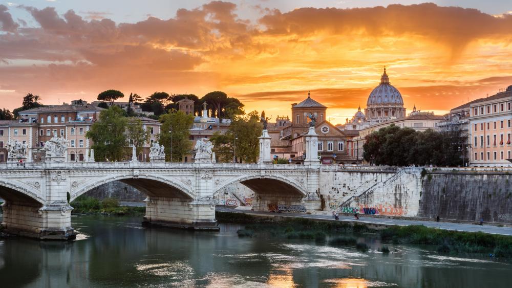 St. Angelo Bridge, Rome, Italy wallpaper