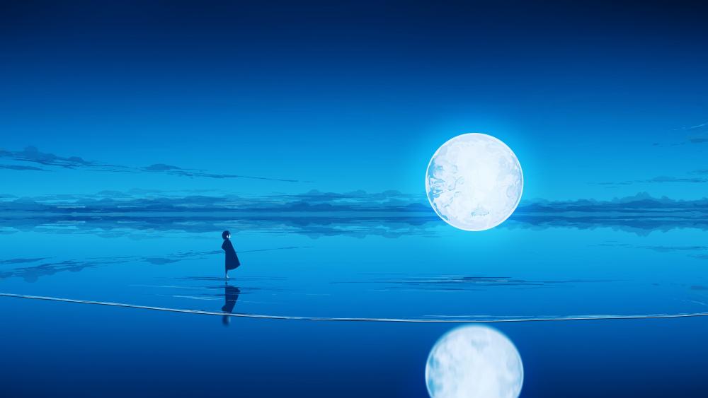 Moonlit Path of Reflection wallpaper