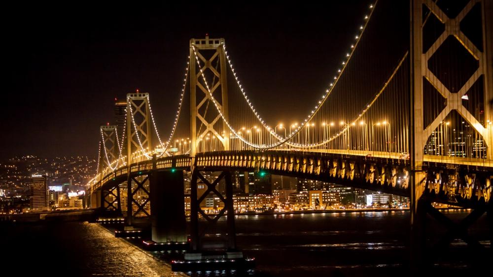 San Francisco Bridge at night wallpaper