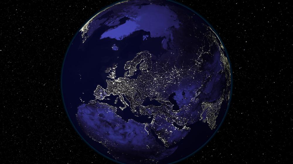 Light and Dark Image Pair: Europe (Night) wallpaper