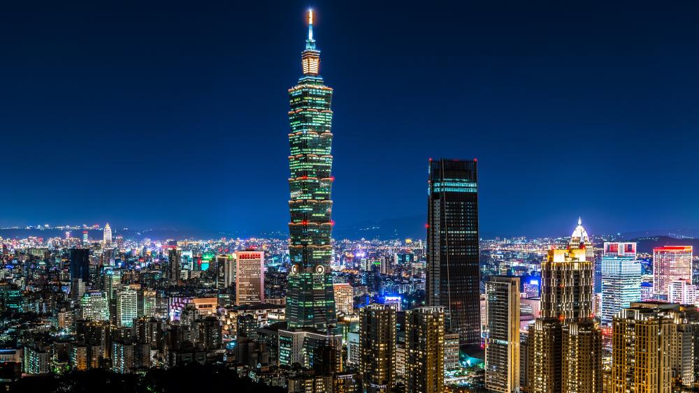 Taipei 101 skysraper at night wallpaper