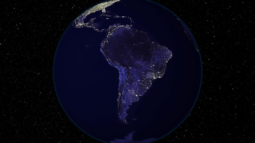 Light and Dark Image Pair: South America (Night) wallpaper
