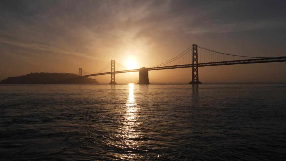 Sunrise Over the San Francisco – Oakland Bay Bridge wallpaper