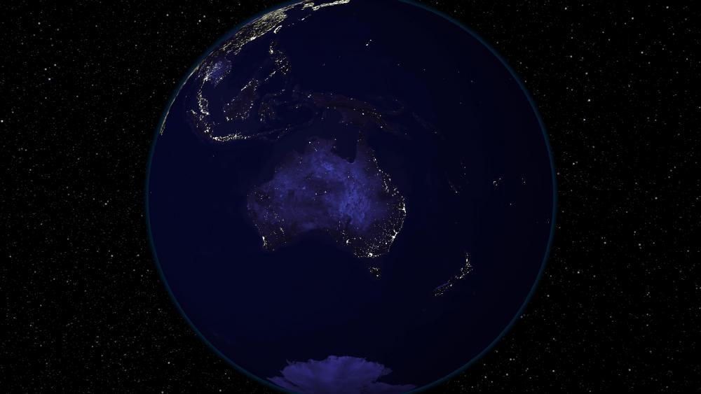 Light and Dark Image Pair: Australia and Oceania (Night) wallpaper