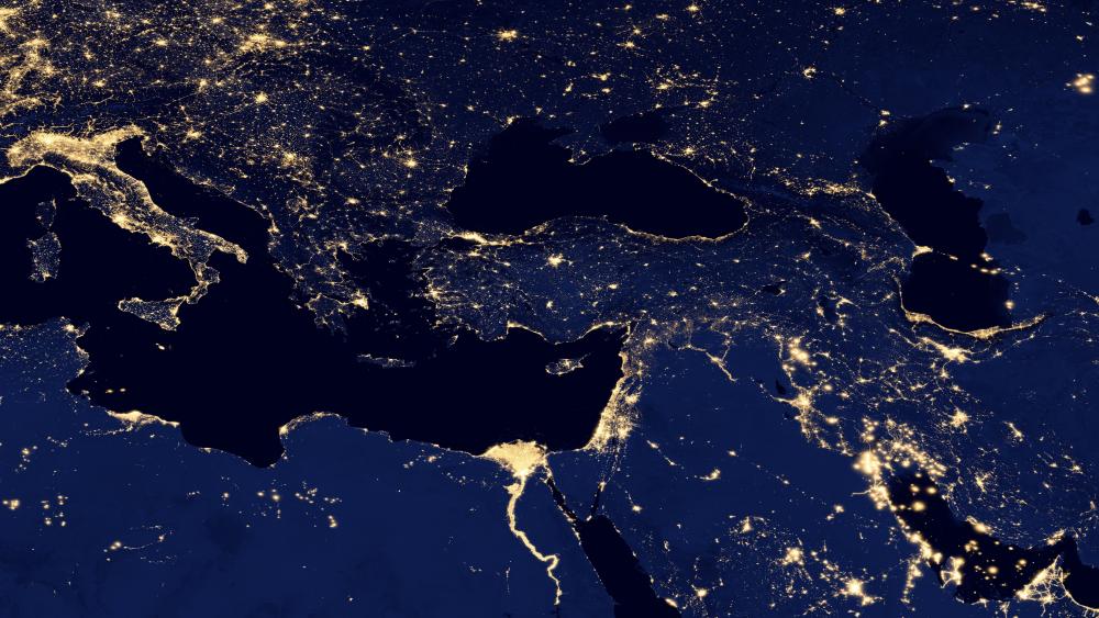 Night Lights of the Southeastern Europe, the Caucasus & the Levant wallpaper