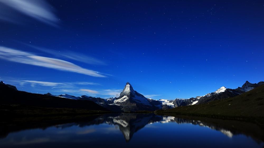 Matterhorn reflection in Stellisee wallpaper
