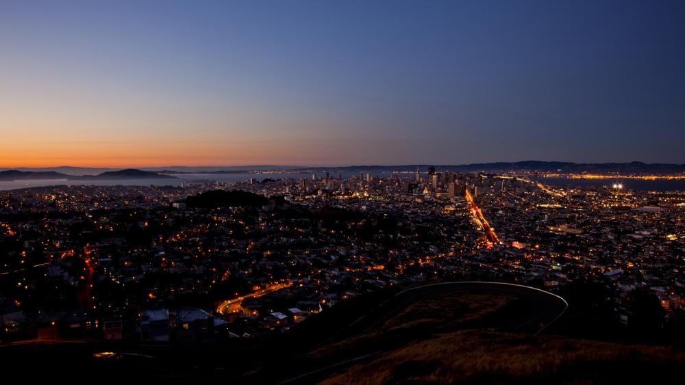 San Francisco night skyline wallpaper