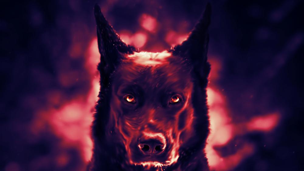 Red eyed dog wallpaper