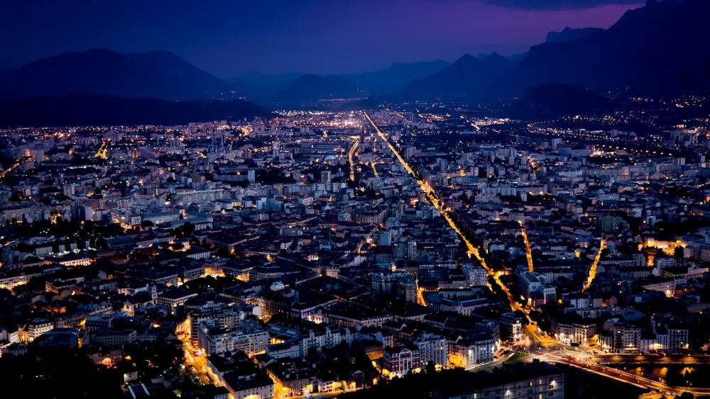 View of Grenoble from la Bastille wallpaper