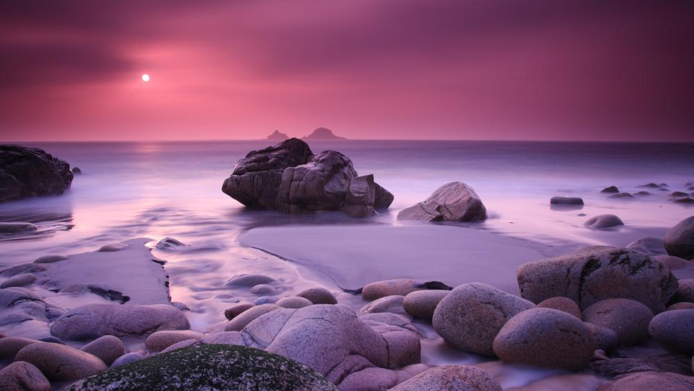 Purple-pink sunset wallpaper