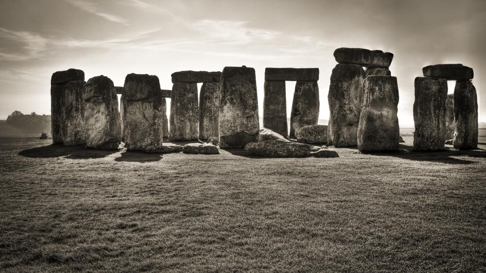 Stonehenge Monochrome photography wallpaper