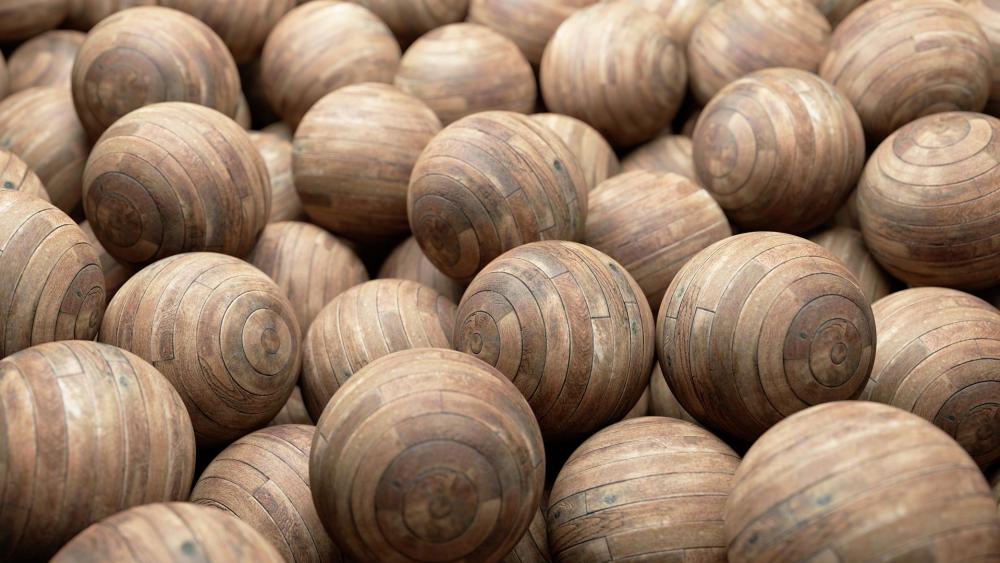 Wooden balls wallpaper