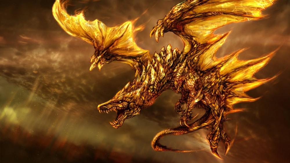 Gold dragon wallpaper