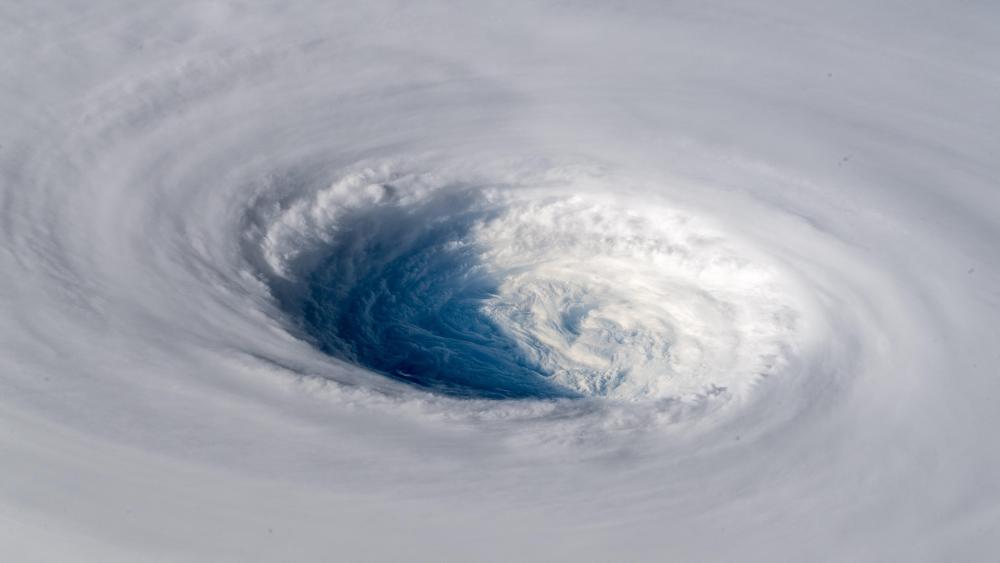 Super Typhoon Trami's Eye from Space wallpaper