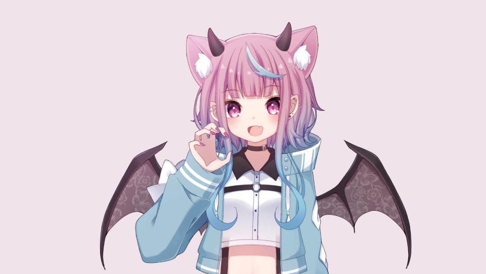 Cute bat girl wallpaper