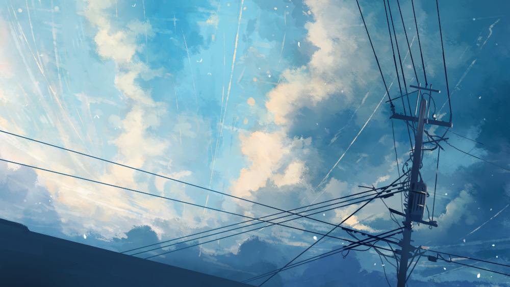 Electric Dreams in an Anime Sky wallpaper