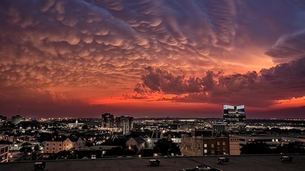 Burning sky above Fort Worth wallpaper