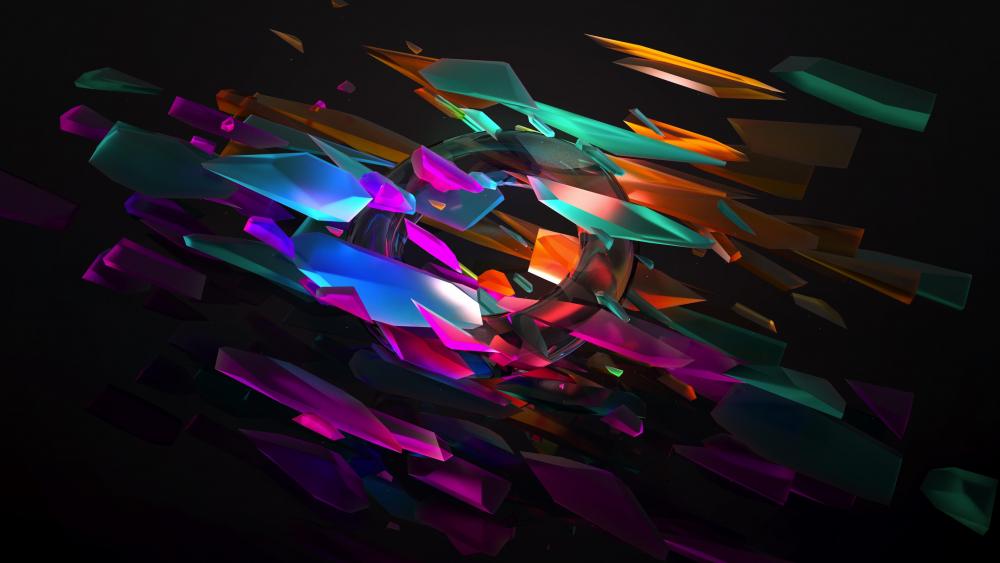 Vibrant 3D Explosion of Color wallpaper