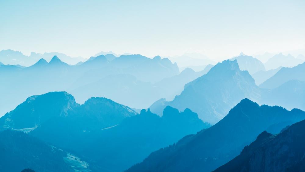 Majestic Blue Mountain Landscape wallpaper