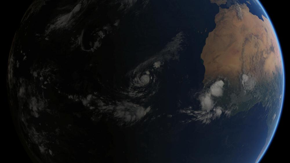 Composite Image of Tropical Storm Irma in the Atlantic, at 06:00 UTC on Thursday, 31 August 2017 wallpaper