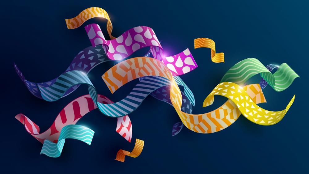 3D ribbons wallpaper