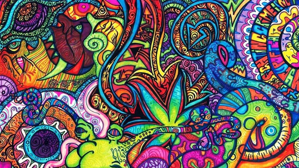 Vibrant Psychedelic Doodles wallpaper