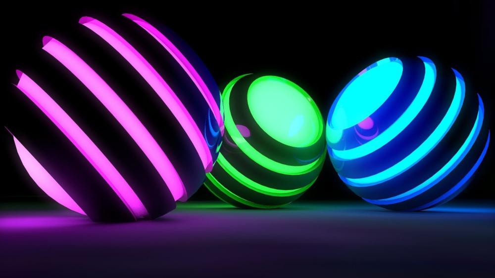 3D Luminous balls wallpaper
