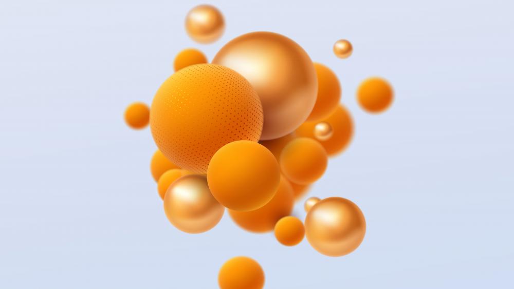 3d orange pearls wallpaper