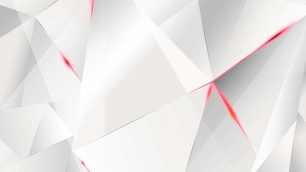 3D White and red triangles wallpaper