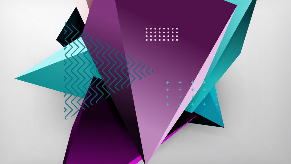 3D abstract triangles wallpaper