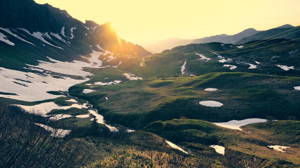 Serenity in the Slopes of Nature's Beauty wallpaper