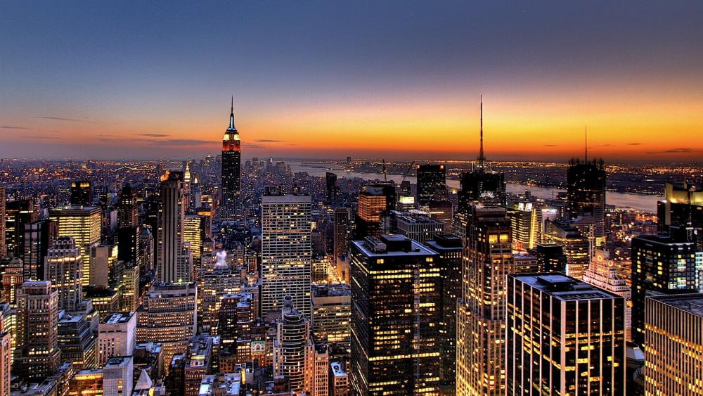 New York City sunset wallpaper