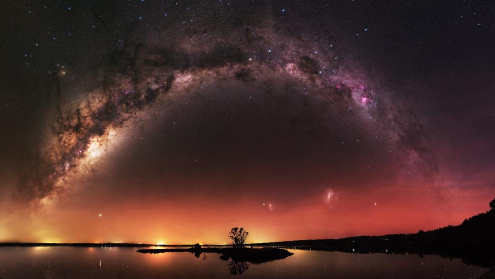 Milky way over the Island Point Reserve, Australia wallpaper