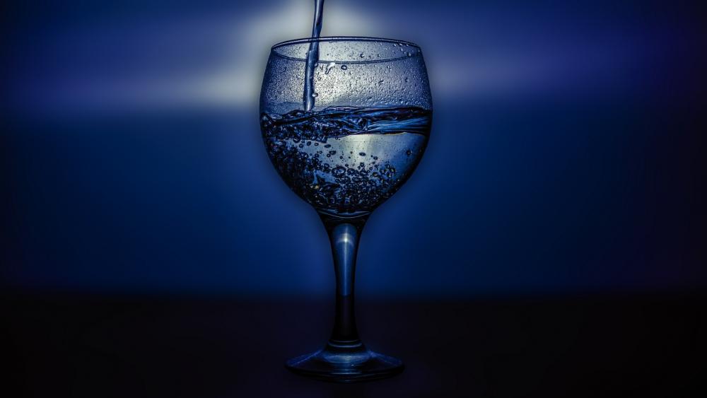 Clear water in glass wallpaper