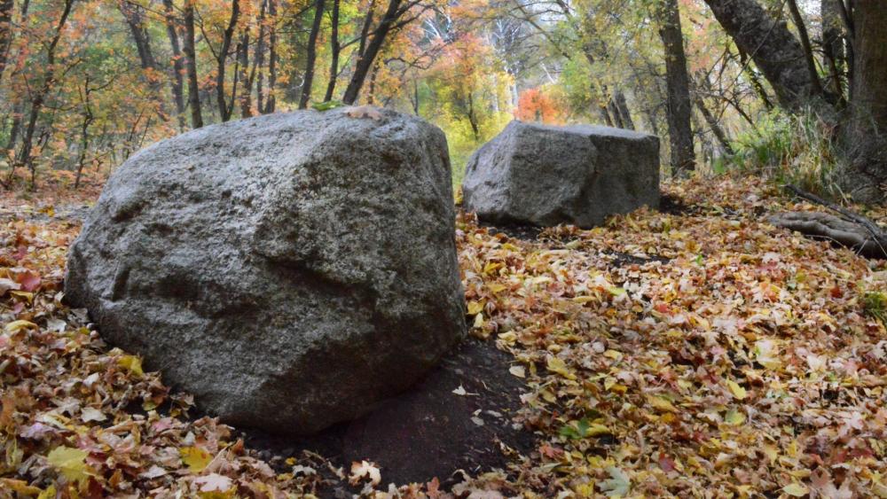 Autumn Serenity with Boulders in Nature wallpaper