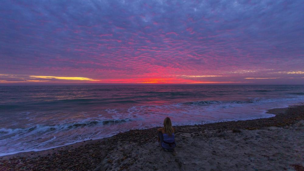 Sunset Serenity by the Sea wallpaper