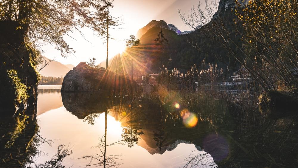 Hintersee reflection wallpaper