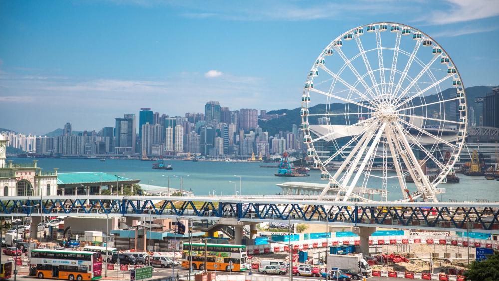 Hong Kong Ferris wheel wallpaper