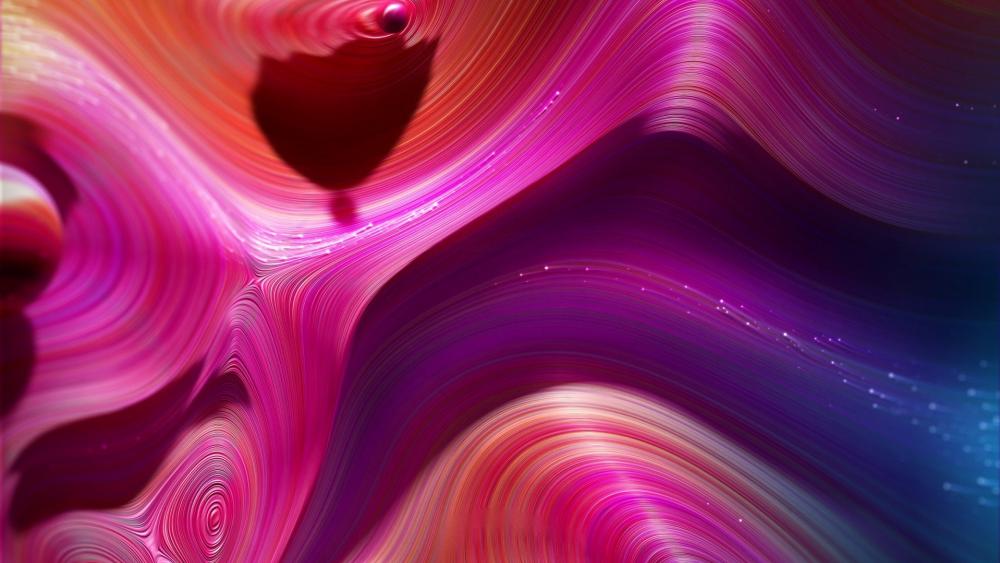 3D pink waves wallpaper