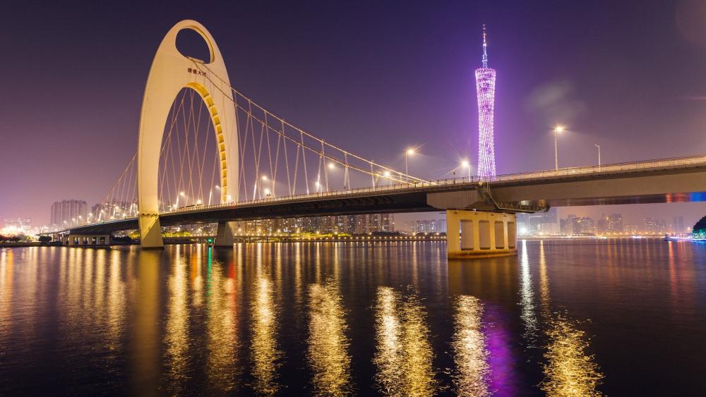 The Liede Bridge and the Canton tower wallpaper
