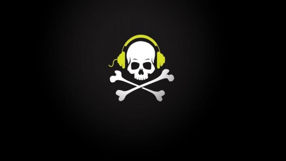 Skull and Headphones wallpaper